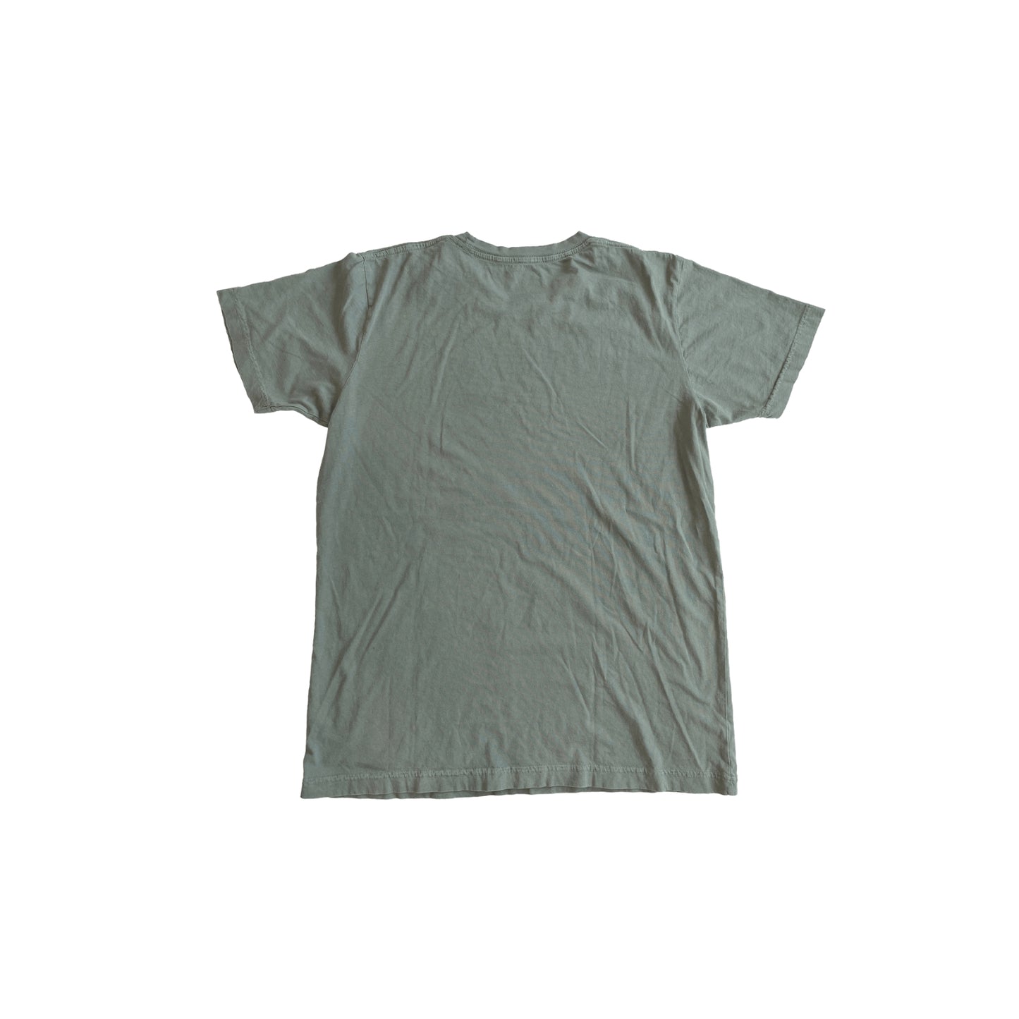 Sage colored ultra-soft jersey tee made in the USA, featuring a comfortable fit and high-quality fabric, perfect for everyday wear with a casual, relaxed style.