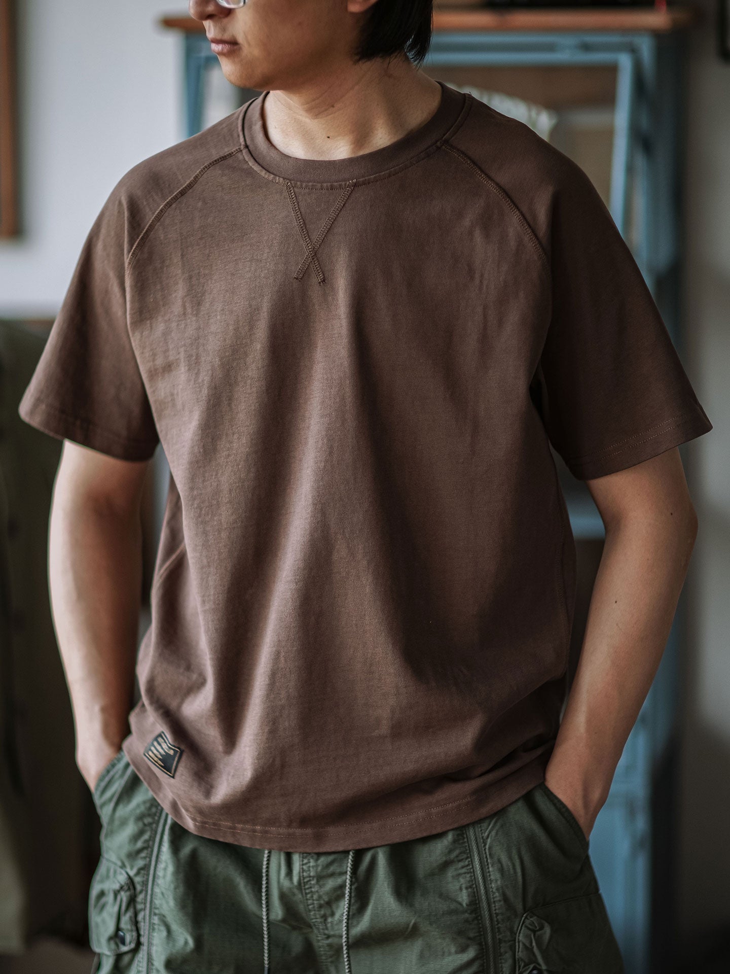 Raglan Sleeves Crewneck T-Shirt