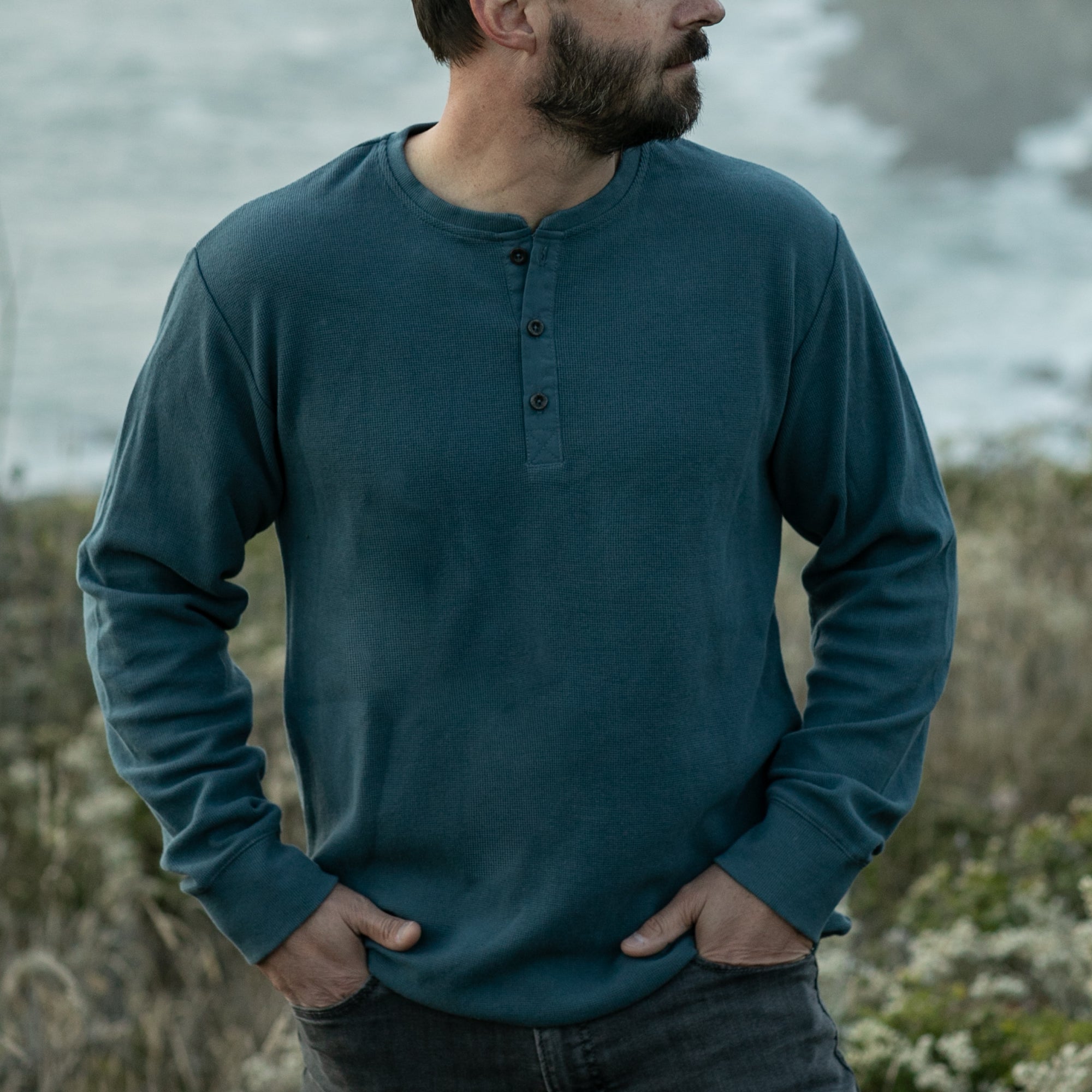 Men's Elko Henley- Atlantic Blue