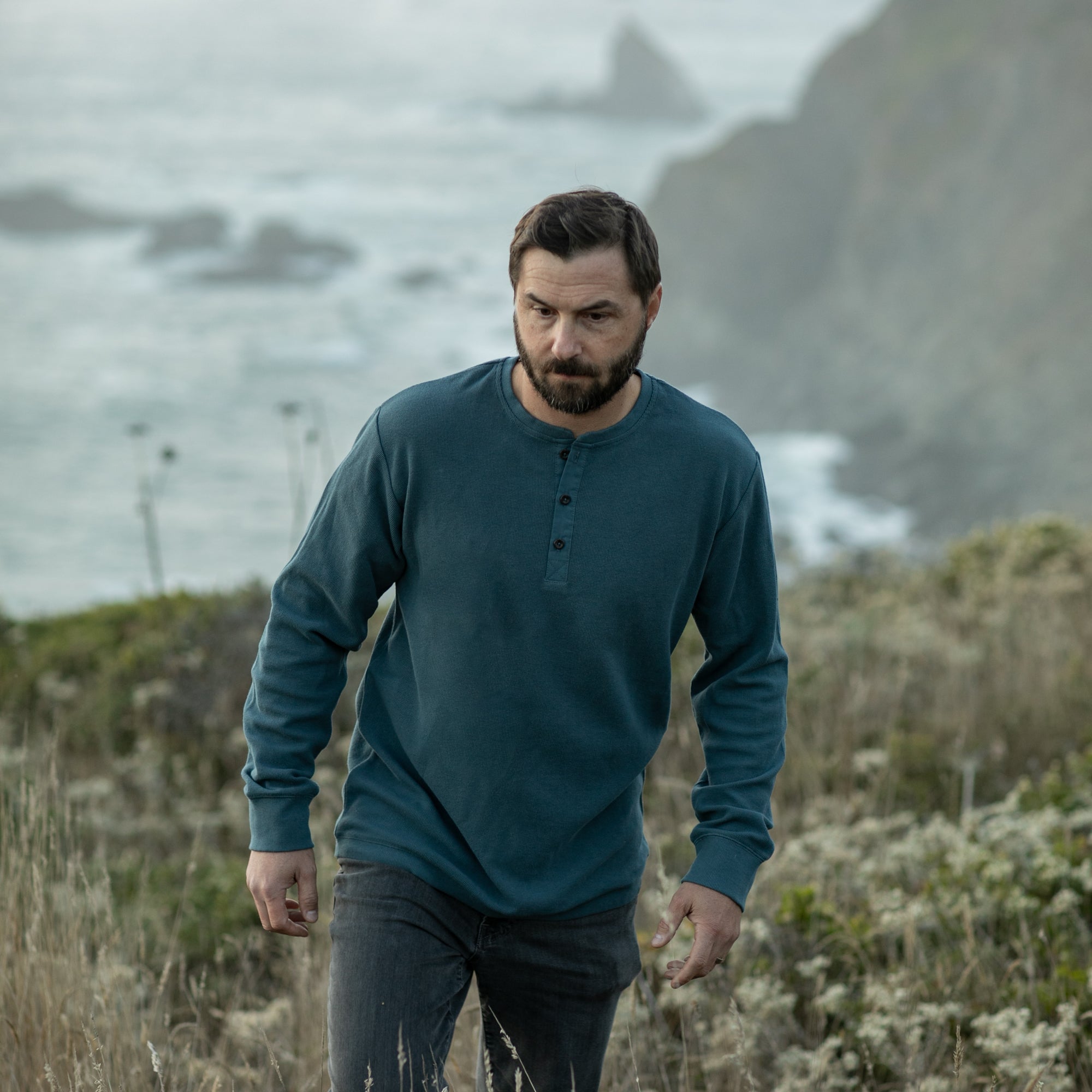Men's Elko Henley- Atlantic Blue