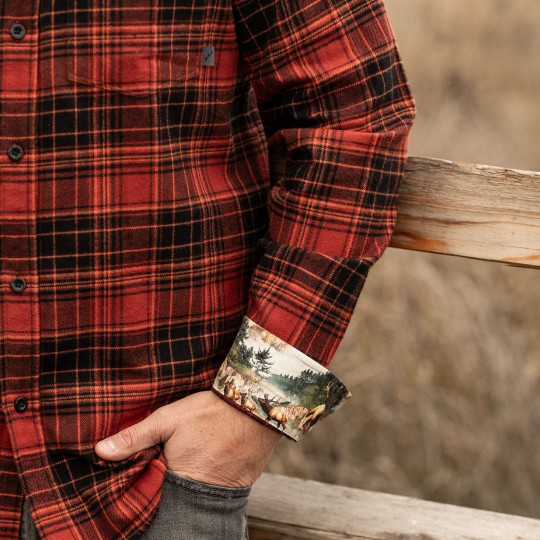Men's Every Day Flannel Shirt- Autumn Red