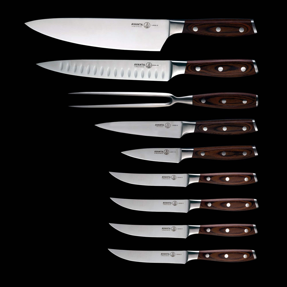 Avanta Pakkawood Knife Block Set - 10 Piece