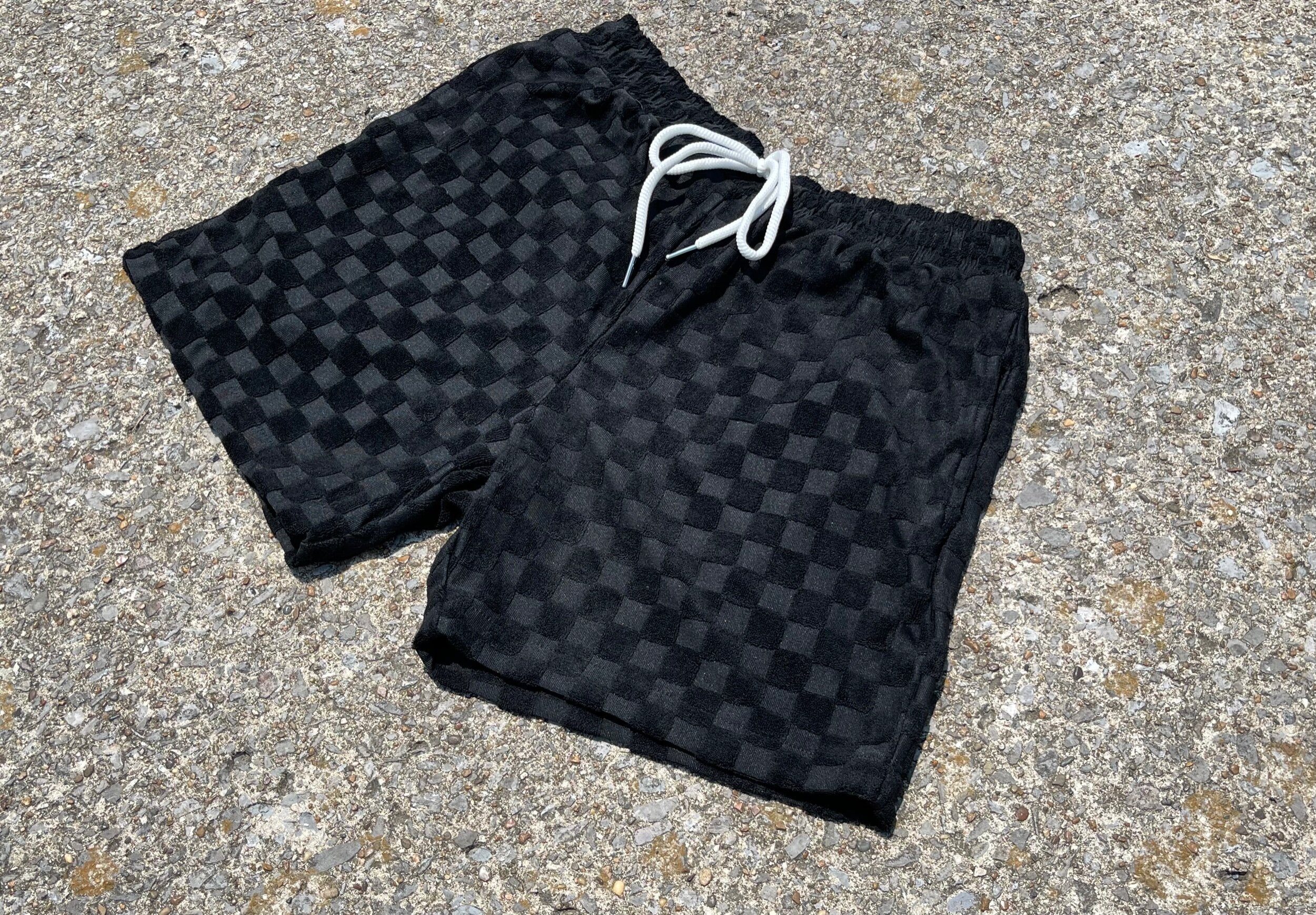 VENICE TERRY CLOTH SHORTS - BLACK