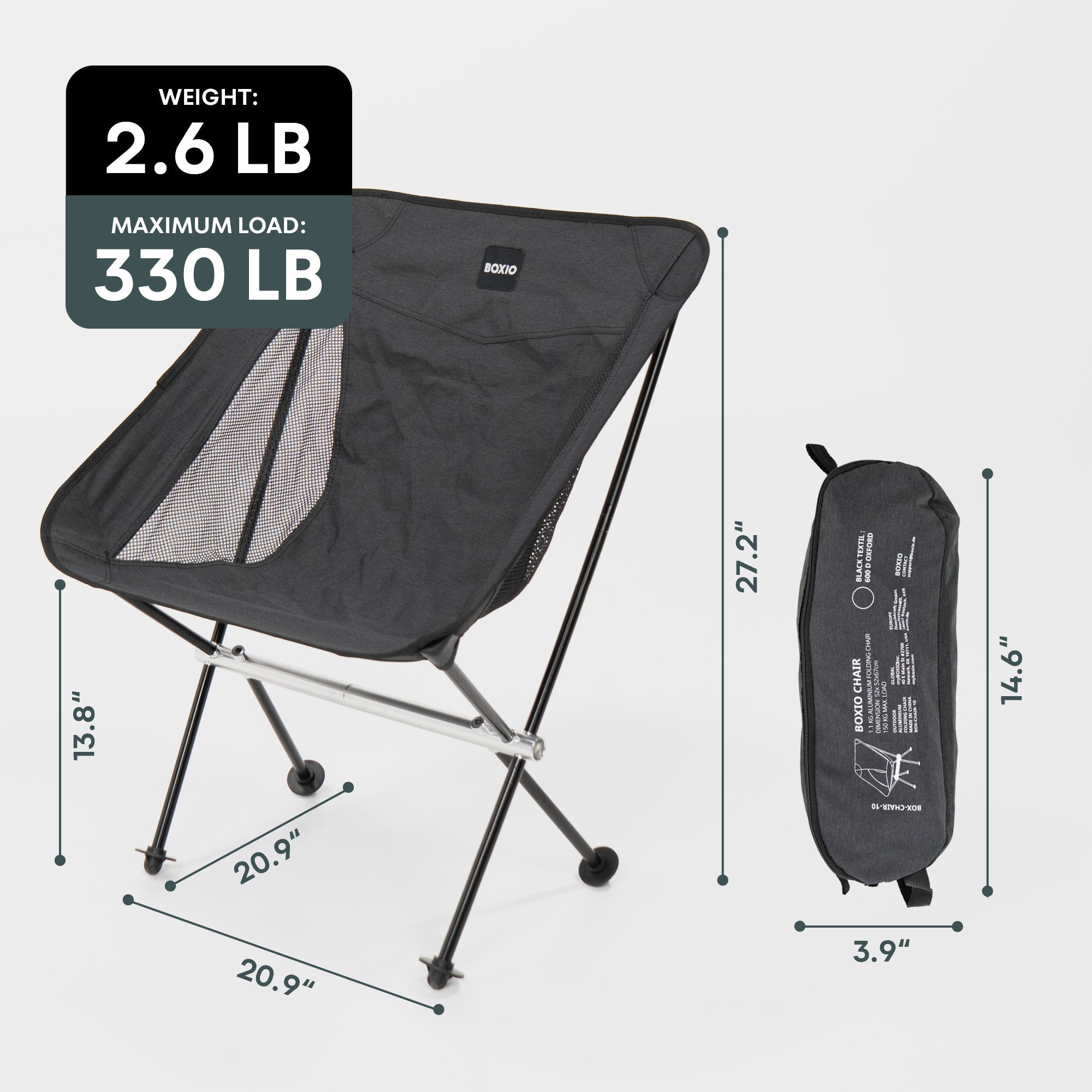 BOXIO CHAIR Set of 4 I set of camping chairs with box