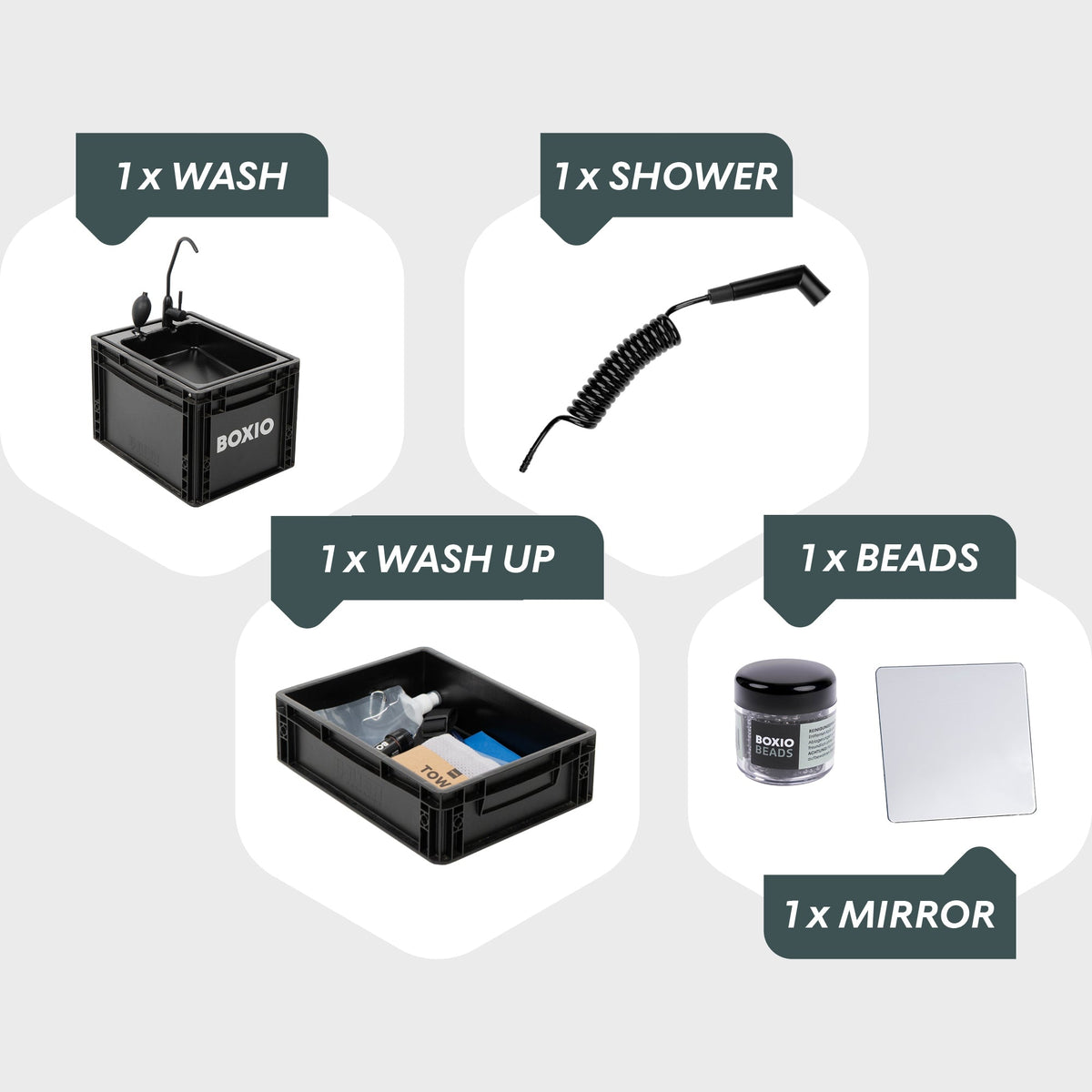 BOXIO WASH MAX + I Camping sink with water filter system
