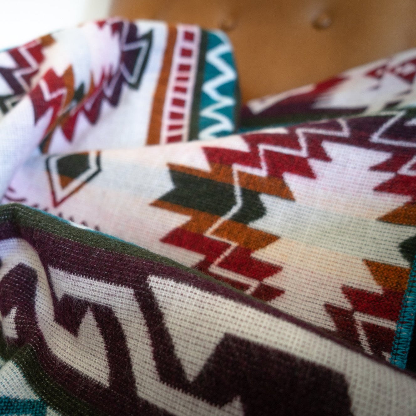 Andean Alpaca Wool Blanket - Turquoise