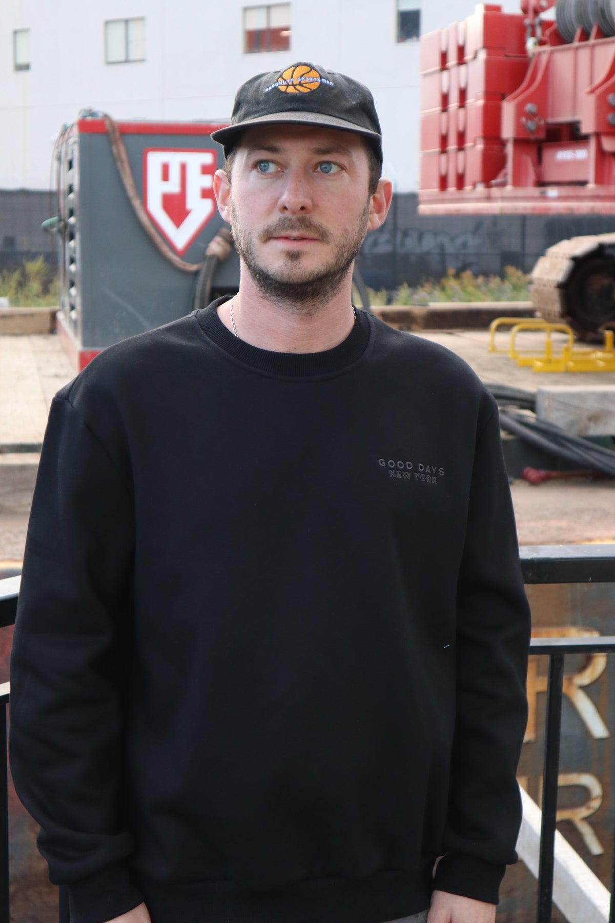 Good Days Tone On Tone Embroidered Crewneck - Black