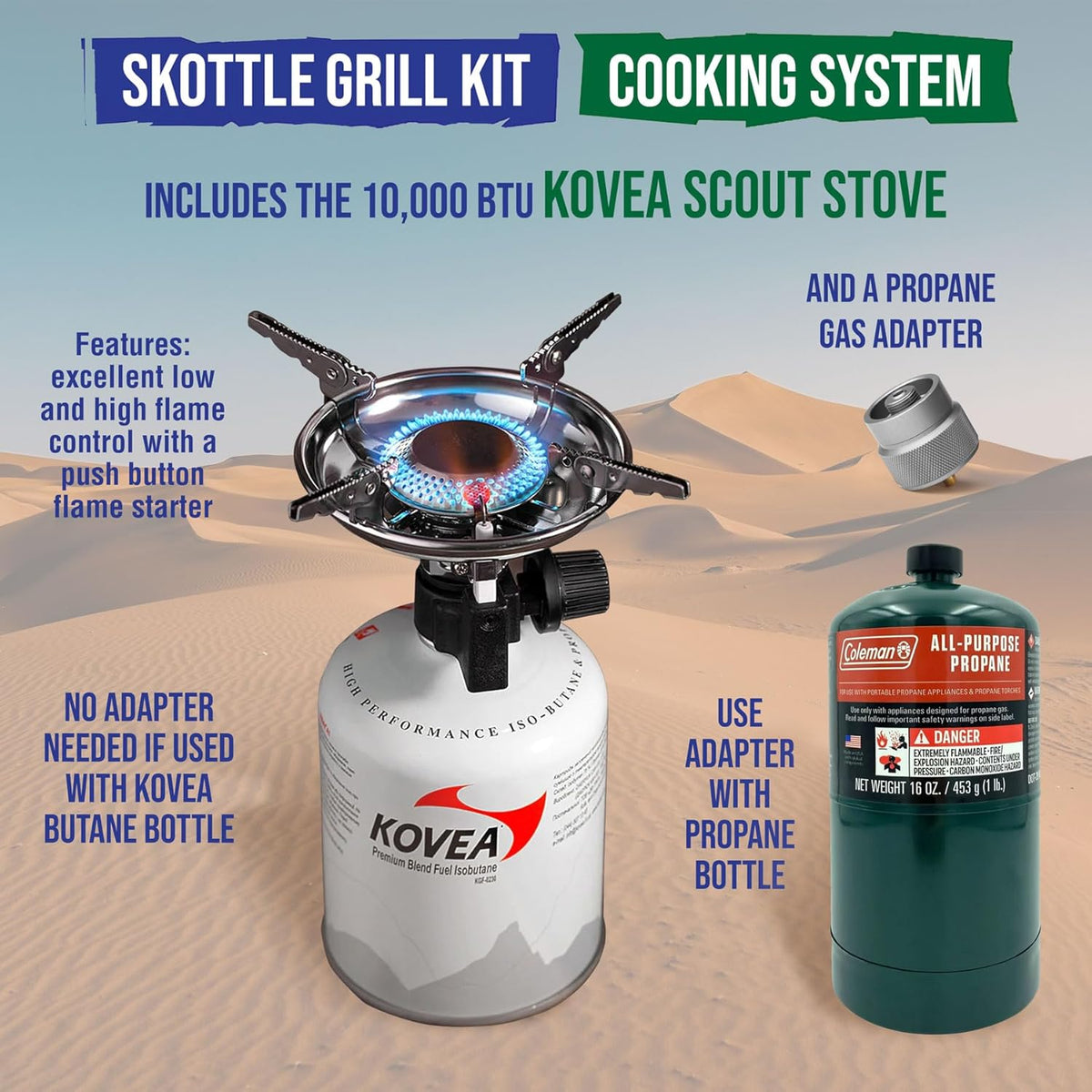 TemboTusk Adjustable Leg Skottle Grill Kit