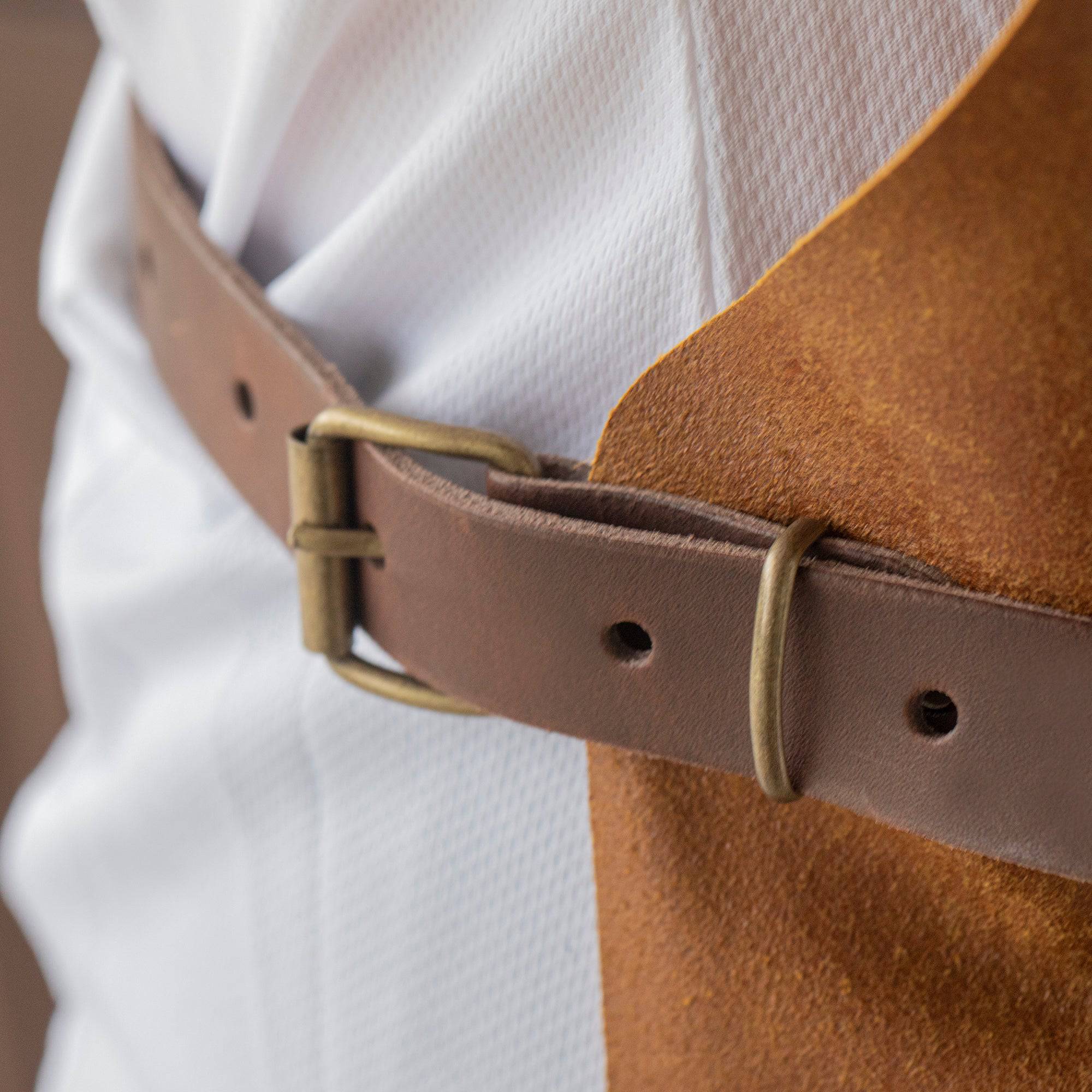 Vintage Amber Leather Apron