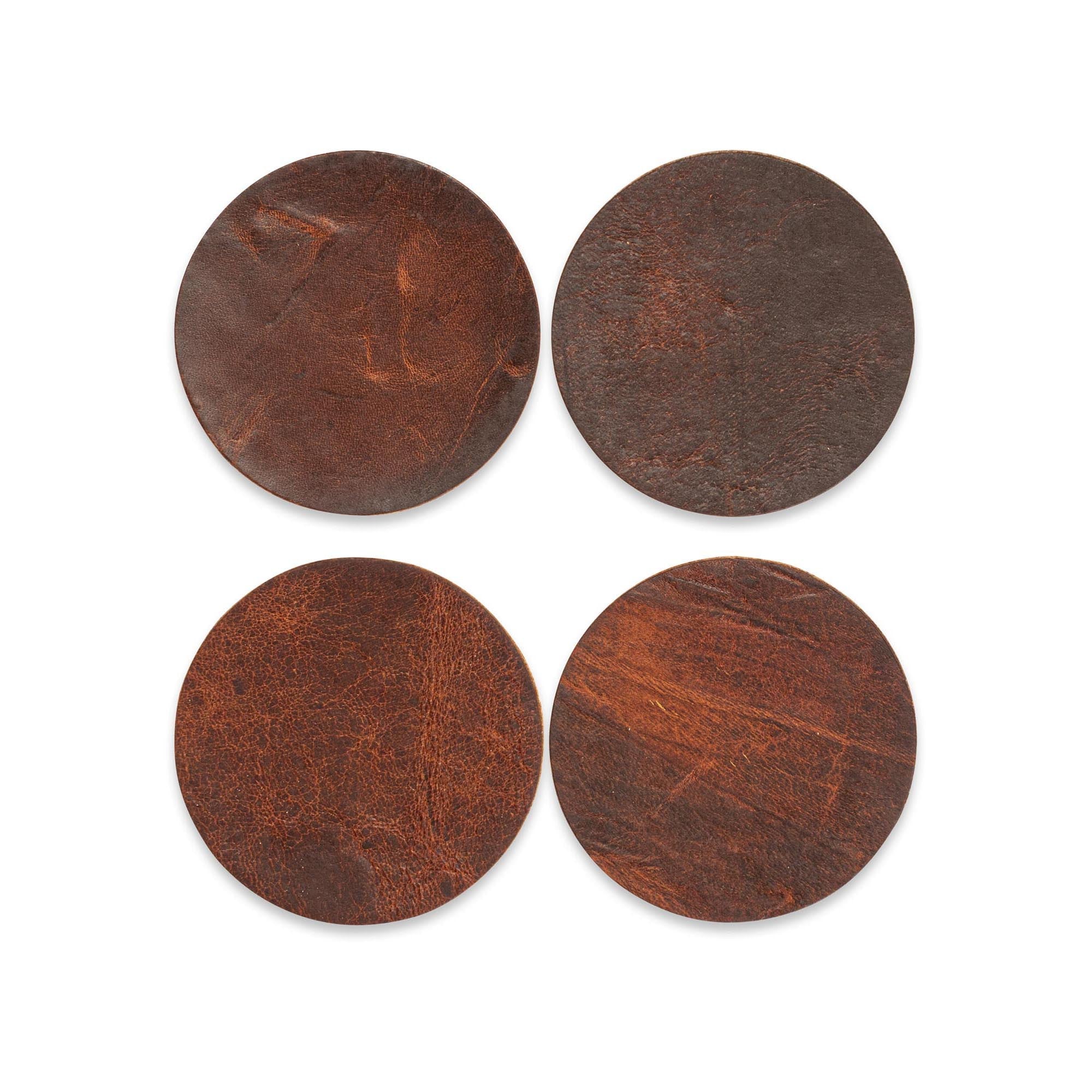 Moose Leather Coaster Set