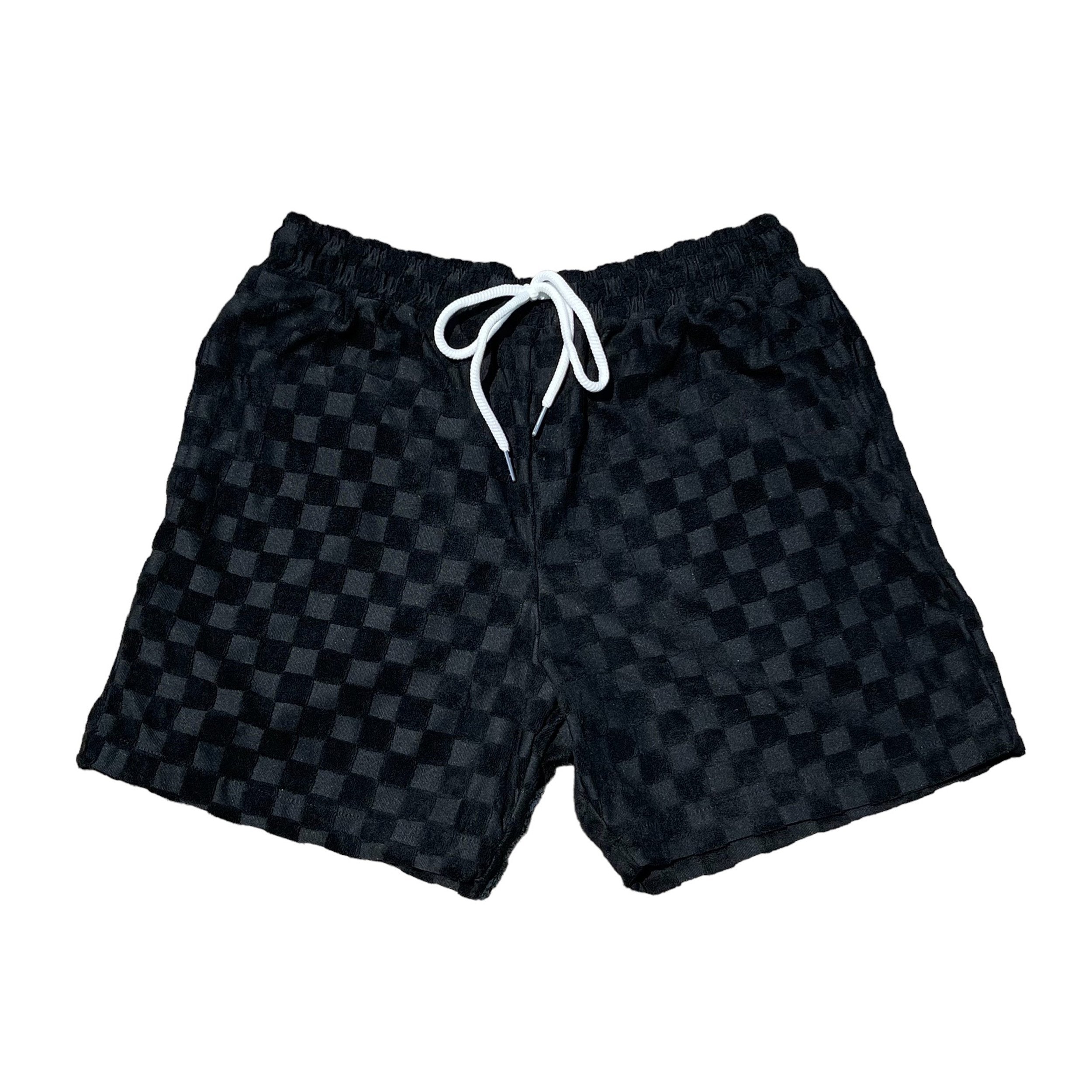 VENICE TERRY CLOTH SHORTS - BLACK