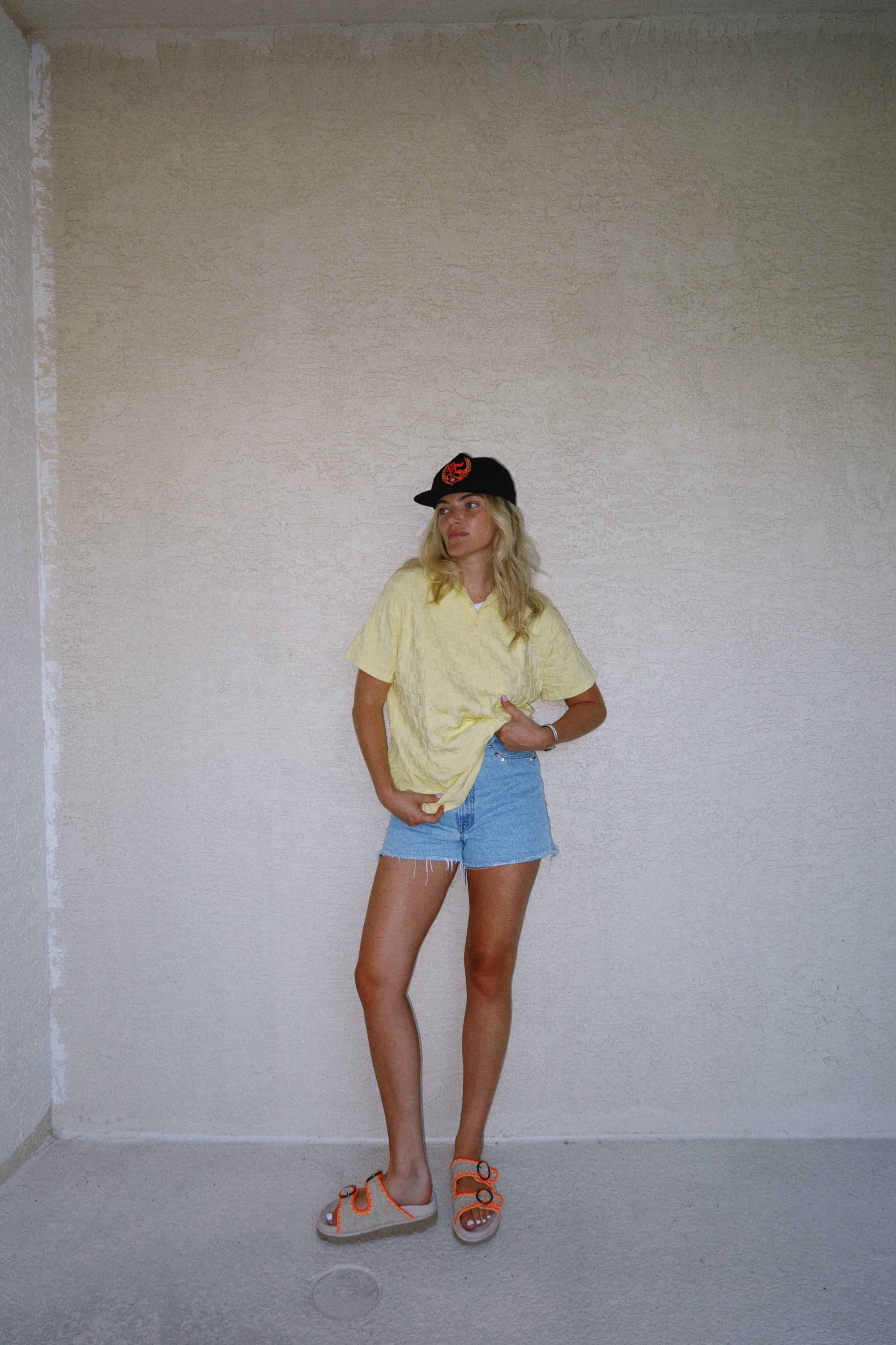 Palmetto Checkered Knit Polo - Butter Yellow