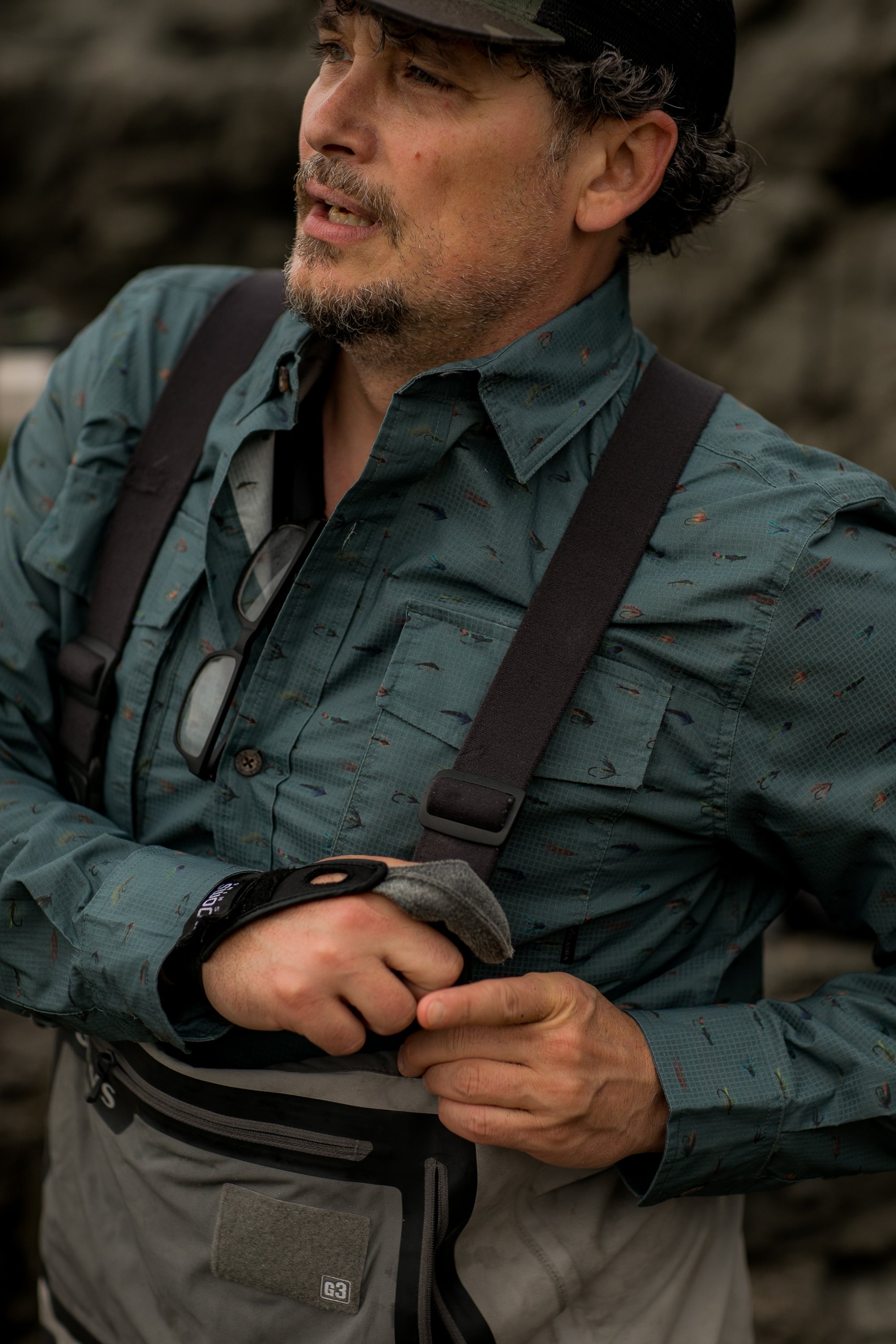 Men's Yuba Fishing Shirt - Flies Print