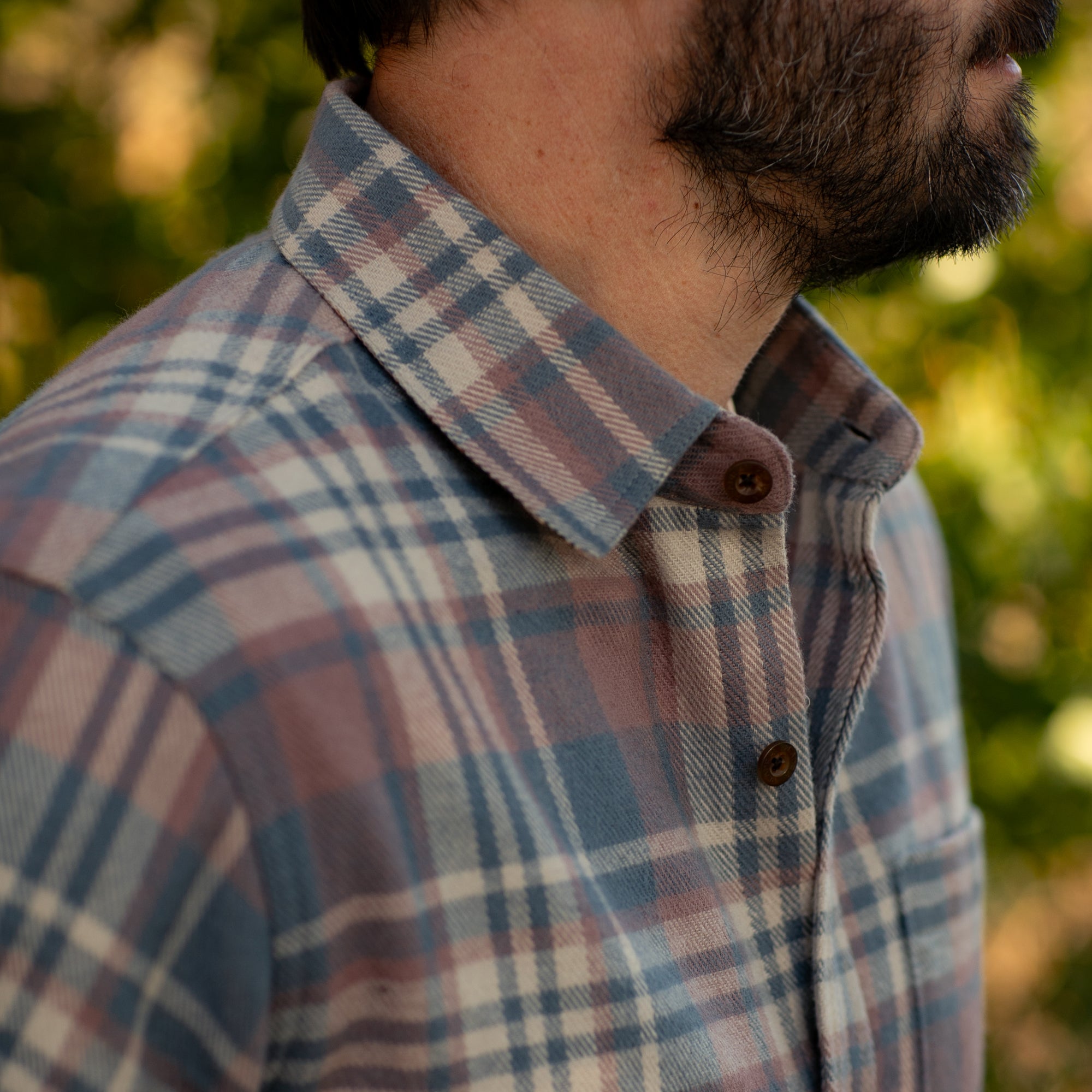 Men's Every Day Elite Flannel Shirt- Coral Grey
