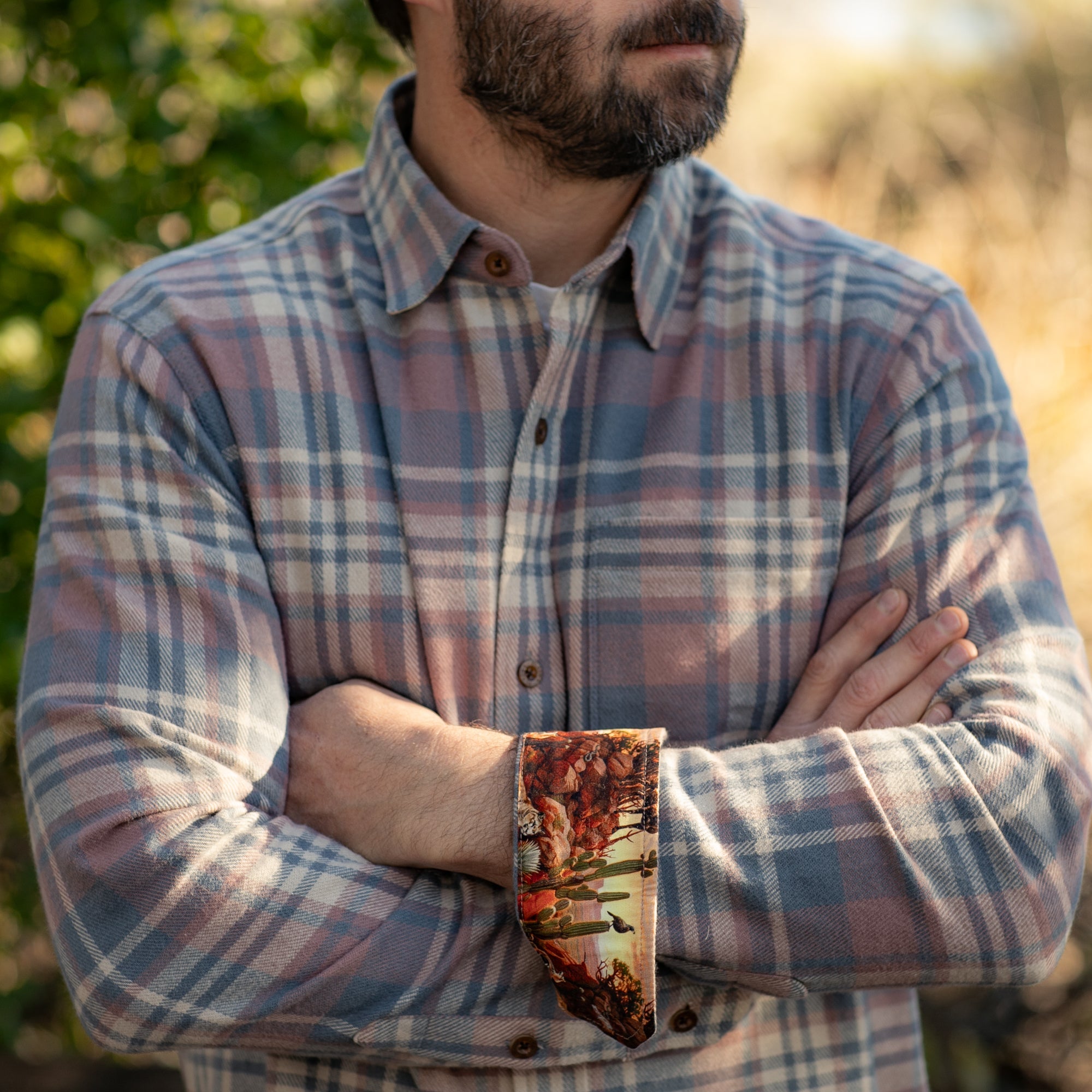 Men's Every Day Elite Flannel Shirt- Coral Grey