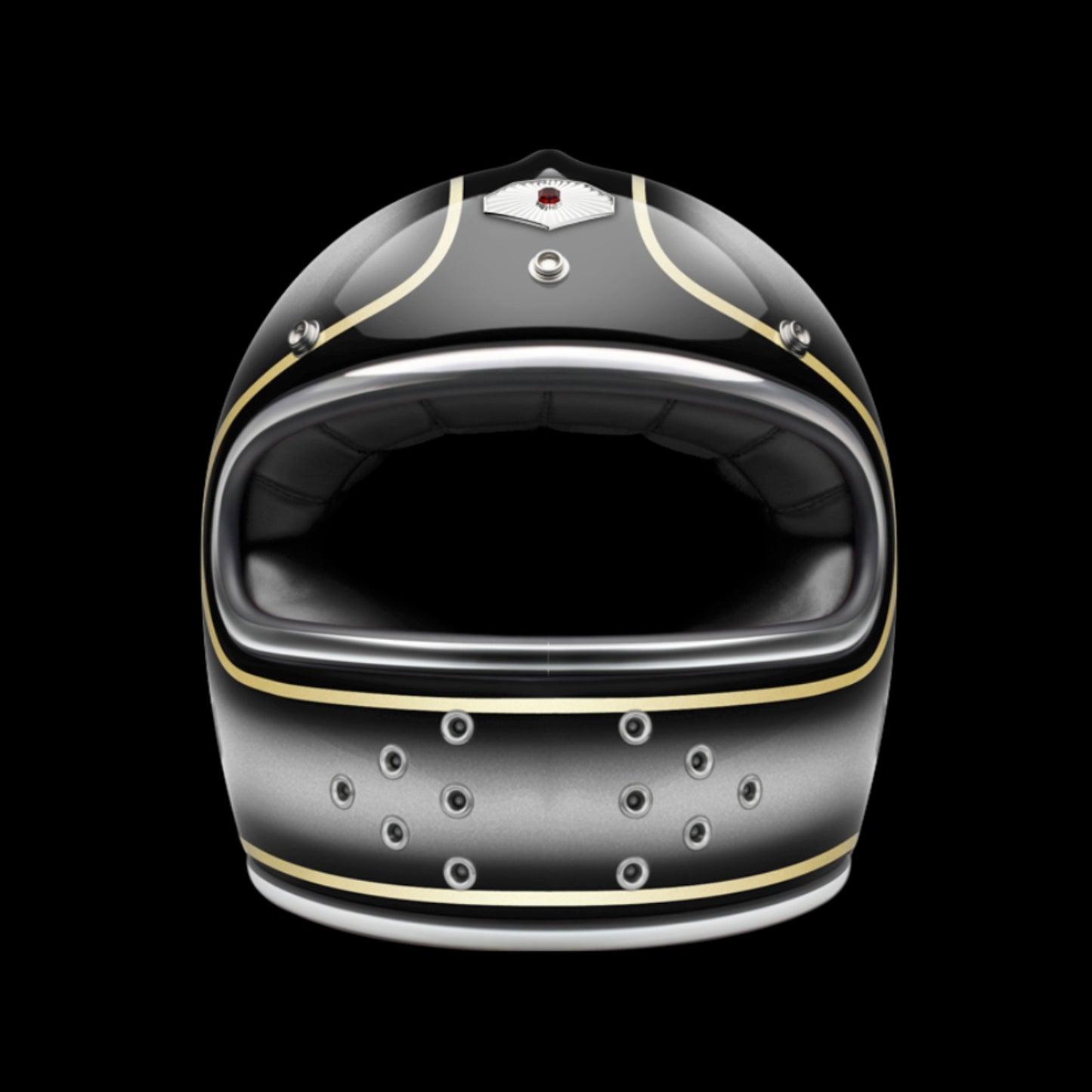 Ruby motorcycle helmet with sleek design and no fixed visor, vintage-inspired, high-quality helmet for motorcycle riders.