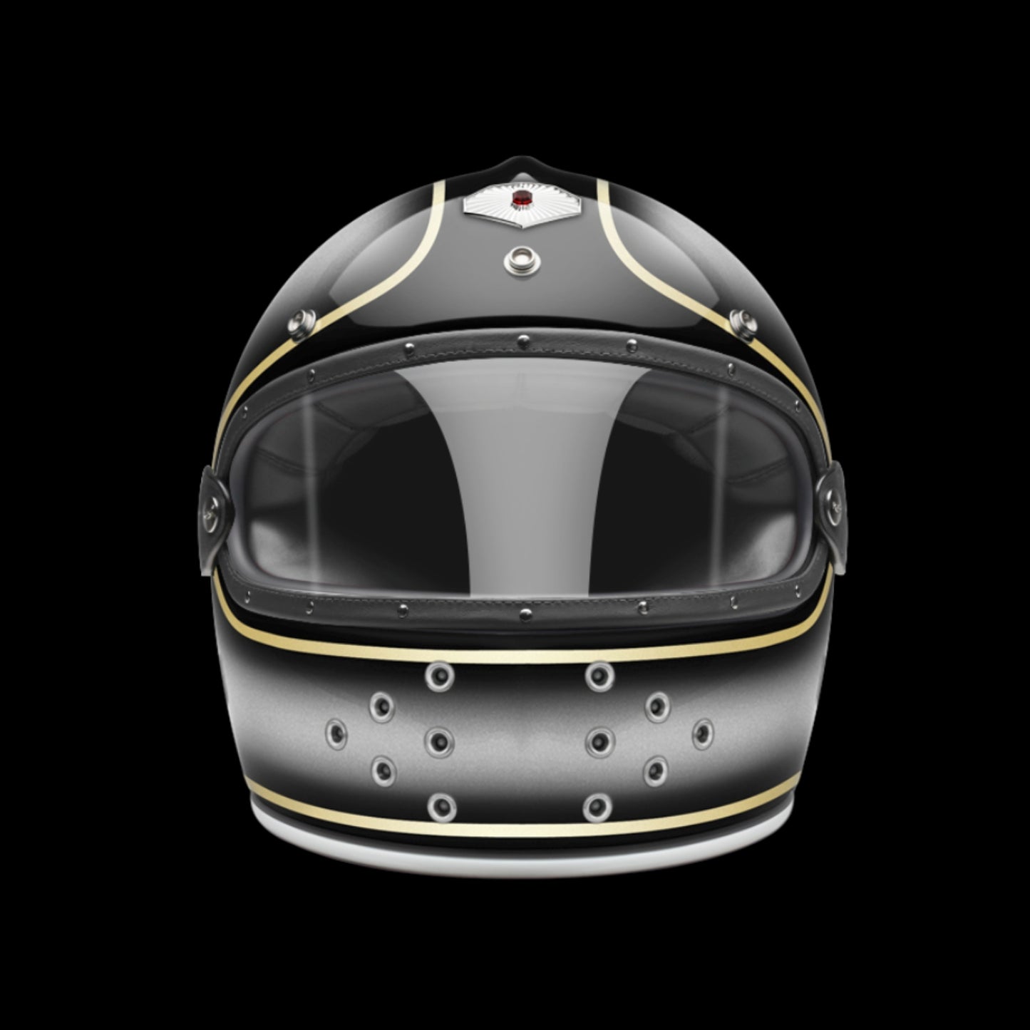 Ruby motorcycle helmet with sleek design and no fixed visor, vintage-inspired, high-quality helmet for motorcycle riders.