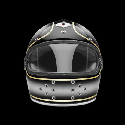 Ruby motorcycle helmet with sleek design and no fixed visor, vintage-inspired, high-quality helmet for motorcycle riders.