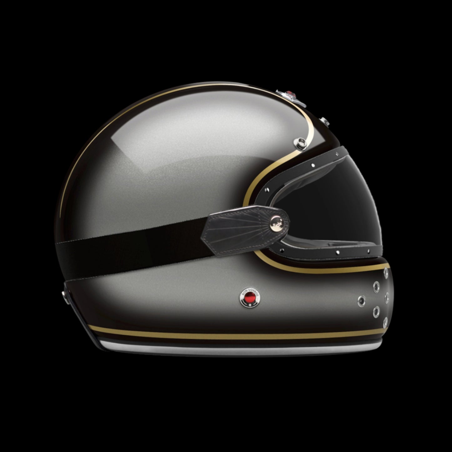 Ruby motorcycle helmet with sleek design and no fixed visor, vintage-inspired, high-quality helmet for motorcycle riders.