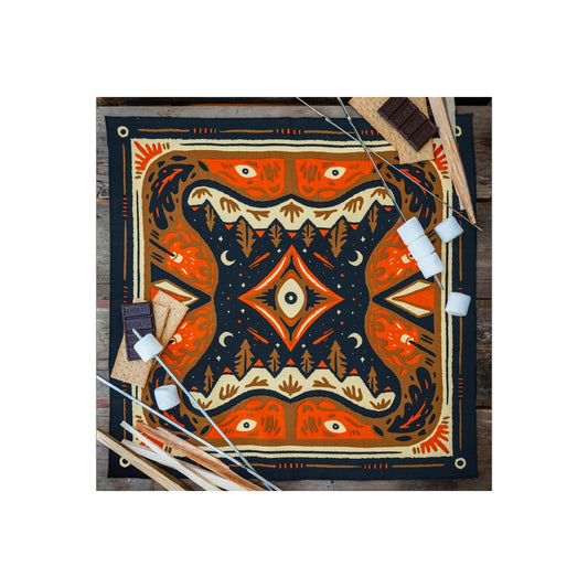 100% organic cotton bandana with vintage vibes, featuring a retro design for a timeless accessory.