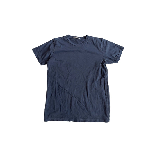 Blue ultra-soft jersey tee made in the USA, featuring a comfortable fit and high-quality fabric, perfect for everyday wear with a casual, relaxed style.