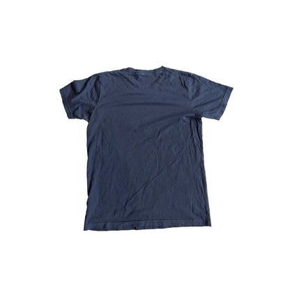 Blue ultra-soft jersey tee made in the USA, featuring a comfortable fit and high-quality fabric, perfect for everyday wear with a casual, relaxed style.