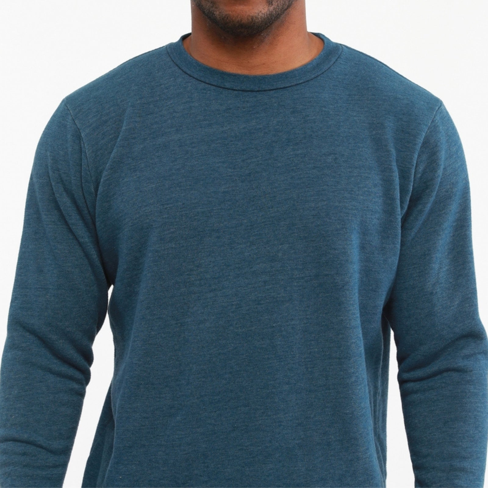 Ultra-soft blue sweatshirt for men, comfortable casual wear.