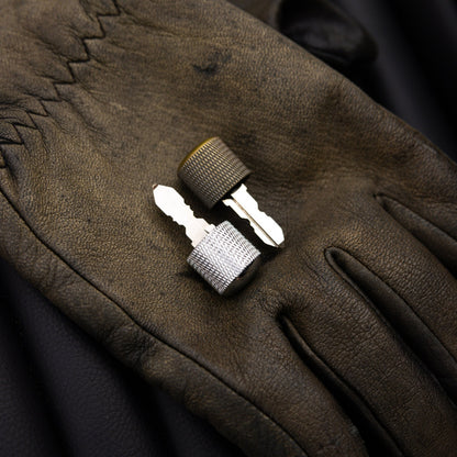 Alternative brass low profile key for motorcycles, designed for a sleek and durable ignition solution.