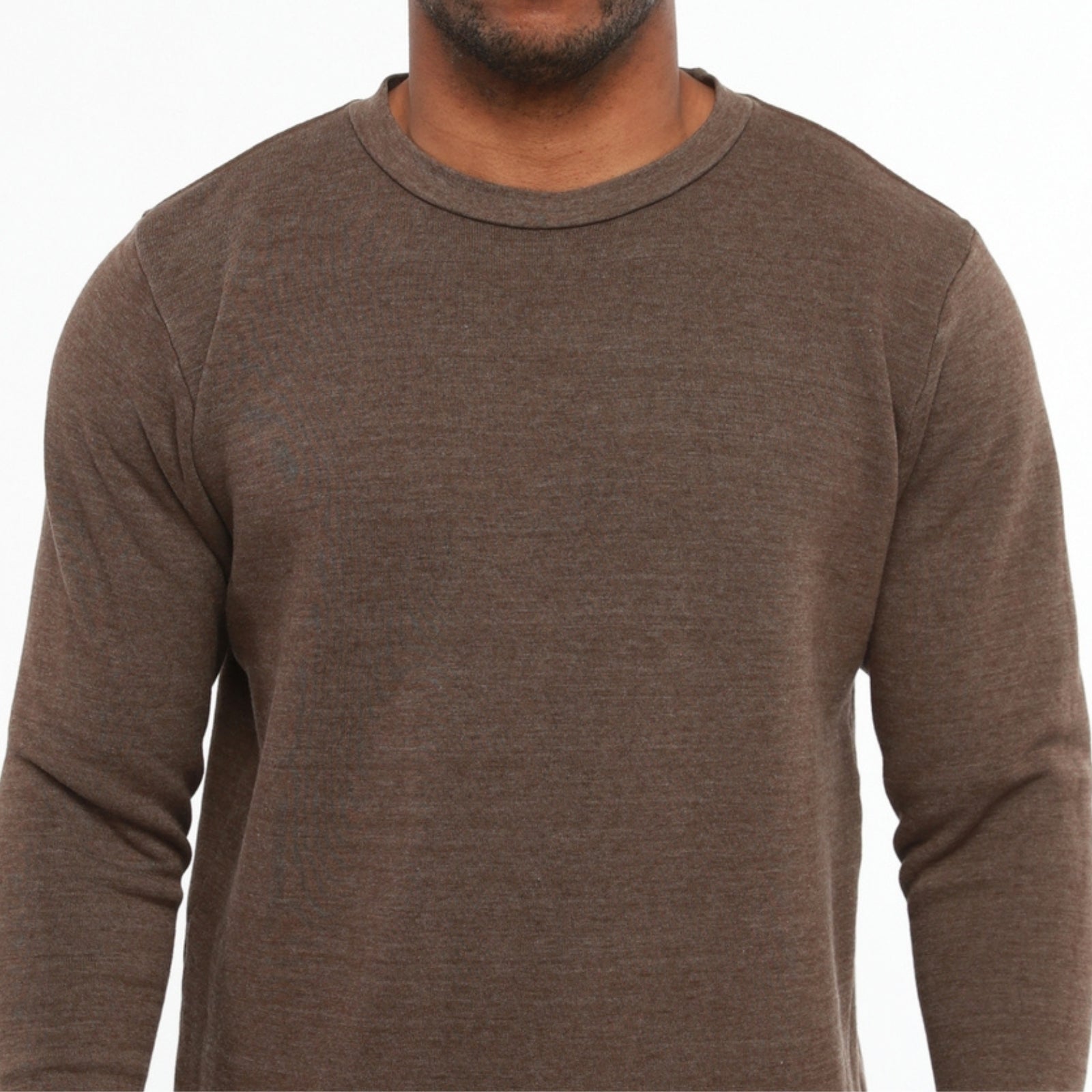 Ultra-soft brown sweatshirt for men, comfortable casual wear.