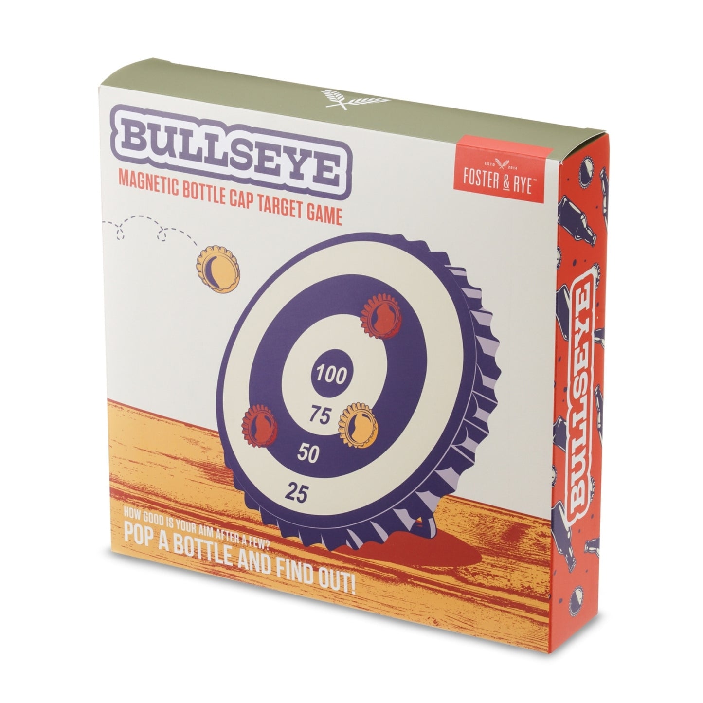 Fun bullseye game where players use bottle caps to hit a target, creating a unique and engaging twist on a classic game with a casual, playful vibe.