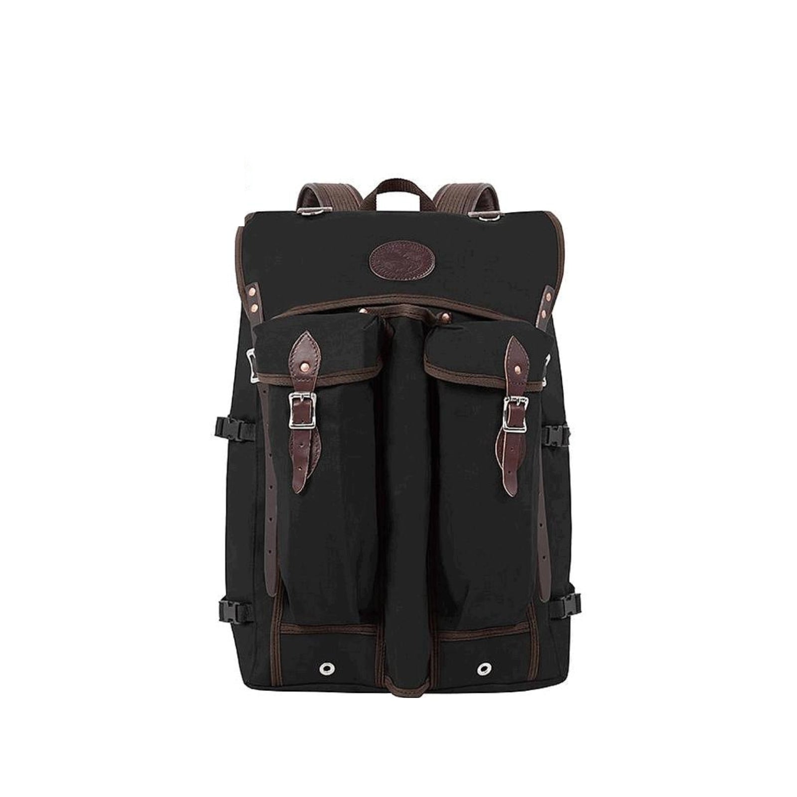 Rugged, durable camp backpack made in the USA, designed for the outdoor wilderness and multiple compartments for gear.