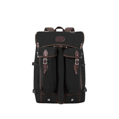 Rugged, durable camp backpack made in the USA, designed for the outdoor wilderness and multiple compartments for gear.
