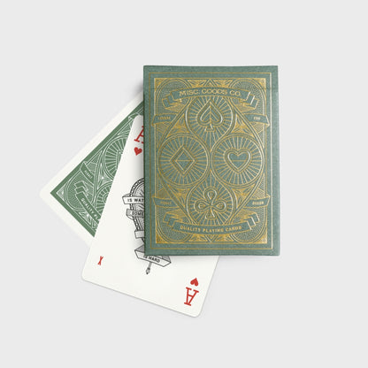Close-up of a high-quality, unique playing card with intricate design, vibrant colors, and premium finish, showcasing luxury card craftsmanship.