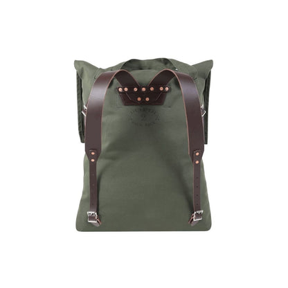 Rugged, durable camp backpack made in the USA, designed for outdoor adventures with and multiple compartments for gear.