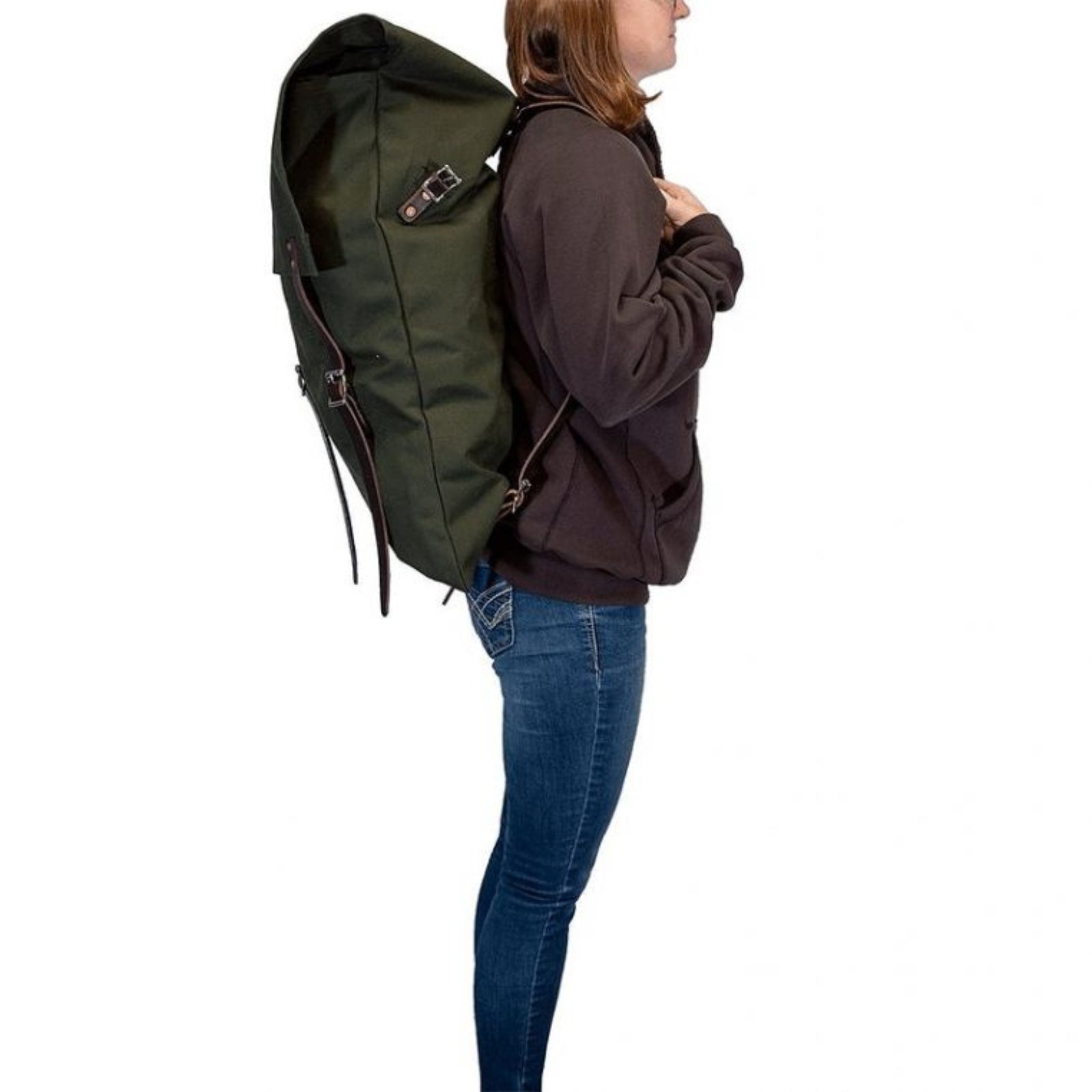 Rugged, durable camp backpack made in the USA, designed for outdoor adventures with and multiple compartments for gear.