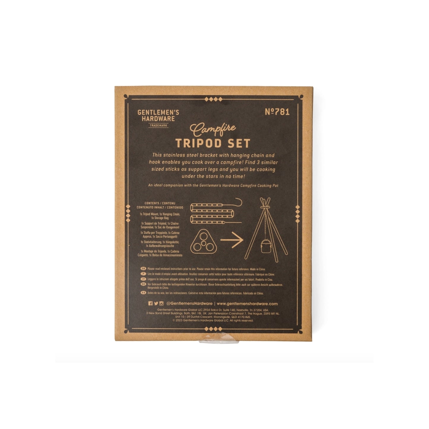 Small Campfire Tripod Set, perfect for outdoor cooking and camping, offering compact design and durable construction for a convenient campfire setup