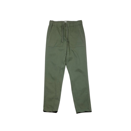 Men's green cargo pants with multiple pockets and a relaxed fit.