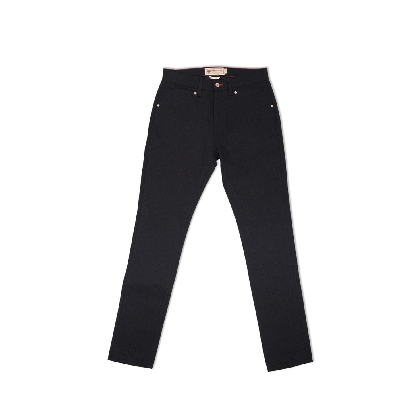 Pair of black enduro denim jeans with reinforced stitching and durable fabric, designed for off-road and outdoor activities.