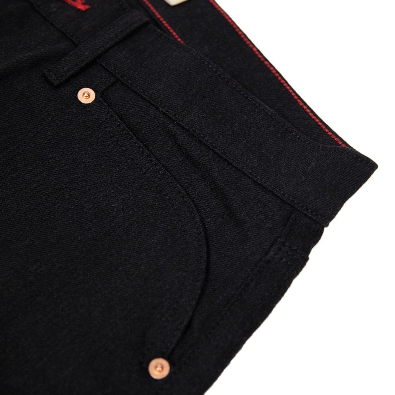 Pair of black enduro denim jeans with reinforced stitching and durable fabric, designed for off-road and outdoor activities.