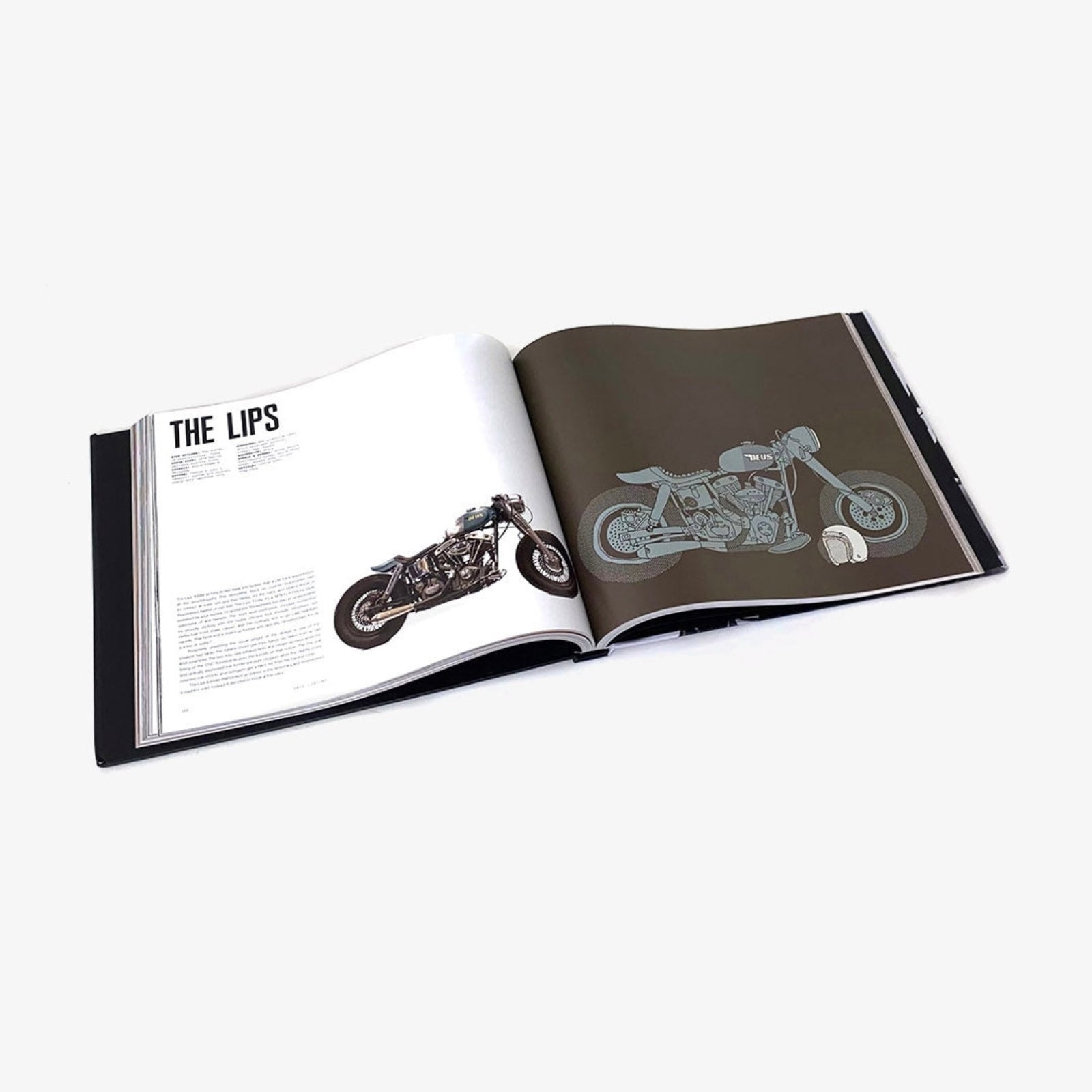 Book on the history of DEUS custom motorcycles, showcasing the evolution and craftsmanship of iconic motorcycles created by DEUS Ex Machina.