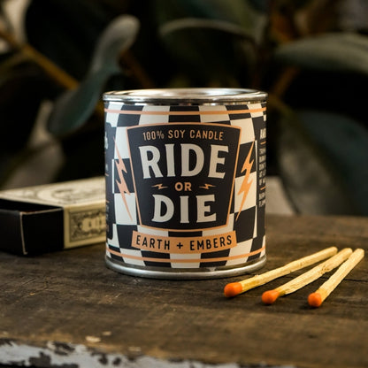 100% eco-friendly, vegan, and recyclable rugged candle with citrus, floral, musk and wood scents, featuring sustainable packaging.