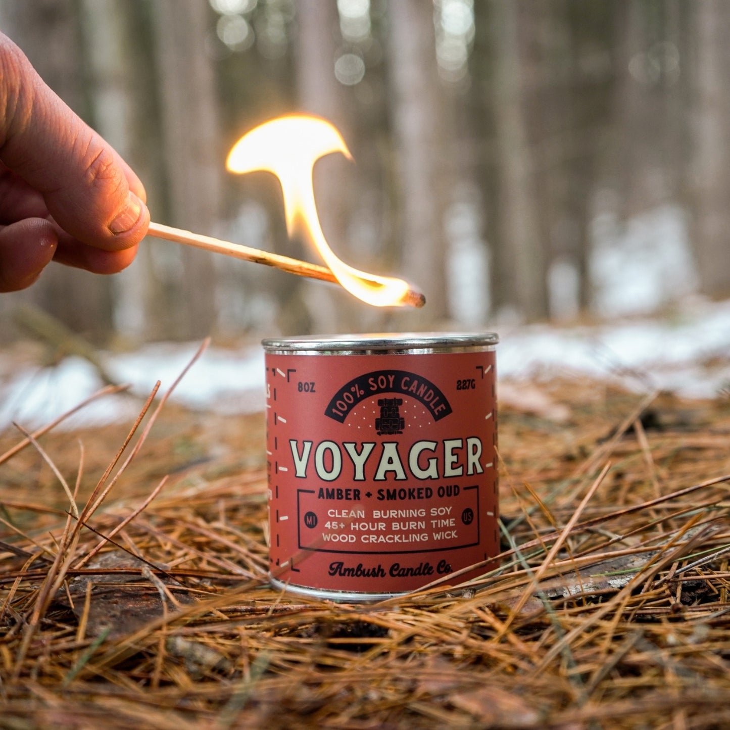 100% eco-friendly, vegan, and recyclable rugged candle with natural ingredients, sustainable design, and earth-conscious packaging.