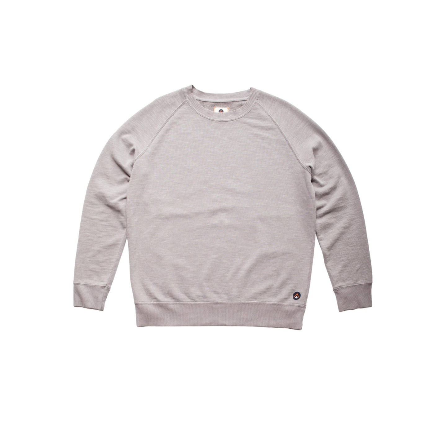 Grey crew sweatshirt with a soft, comfortable fabric, ideal for casual wear.