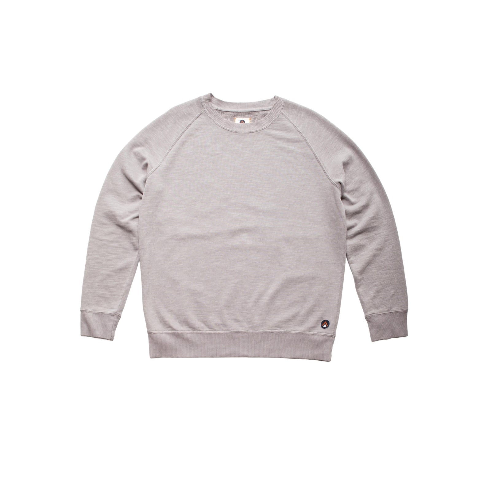 Grey crew sweatshirt with a soft, comfortable fabric, ideal for casual wear.