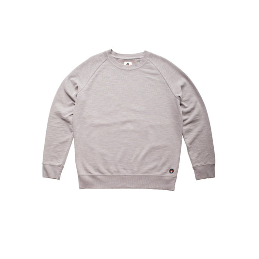 Grey crew sweatshirt with a soft, comfortable fabric, ideal for casual wear.