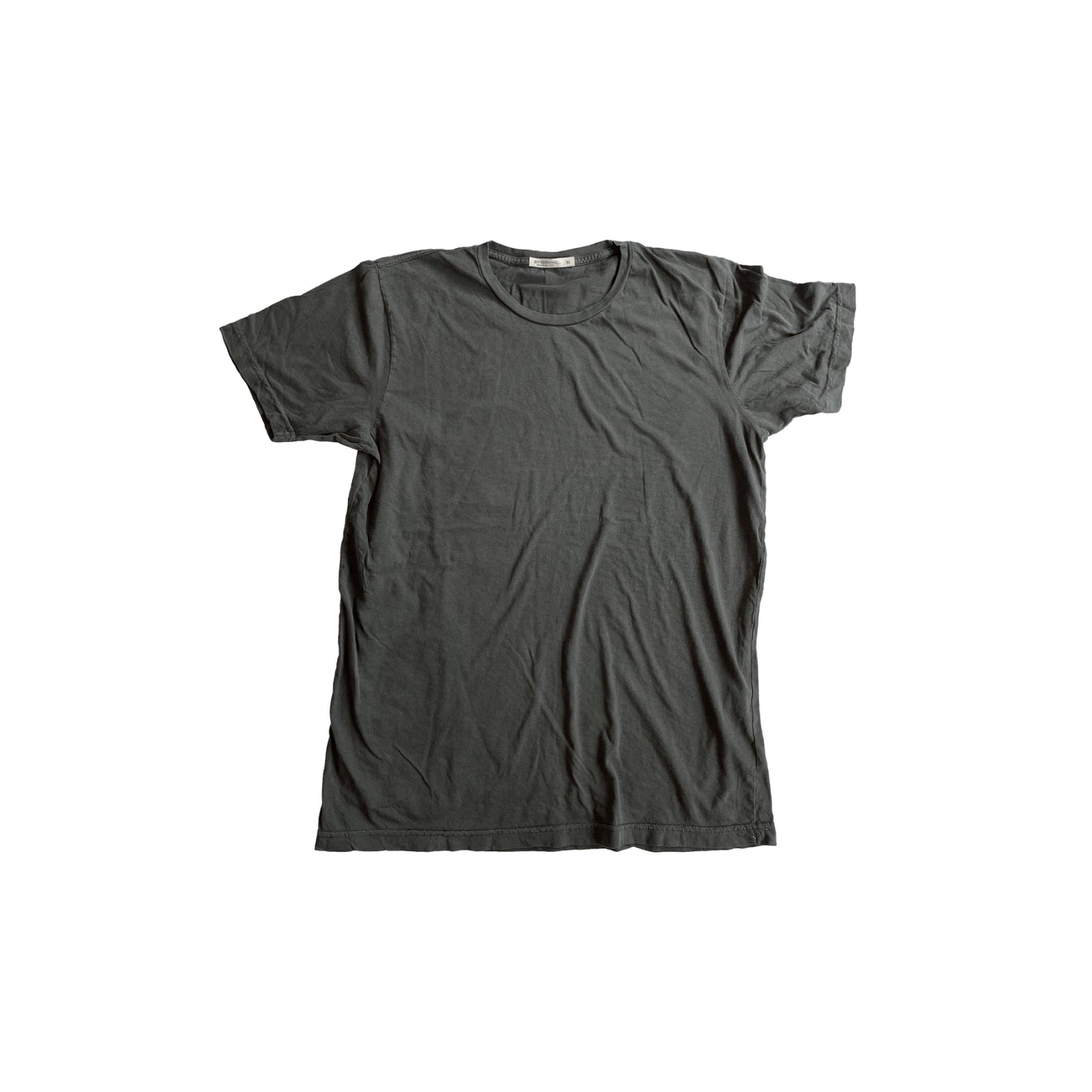 Grey colored ultra-soft jersey tee made in the USA, featuring a comfortable fit and high-quality fabric, perfect for everyday wear with a casual, relaxed style.