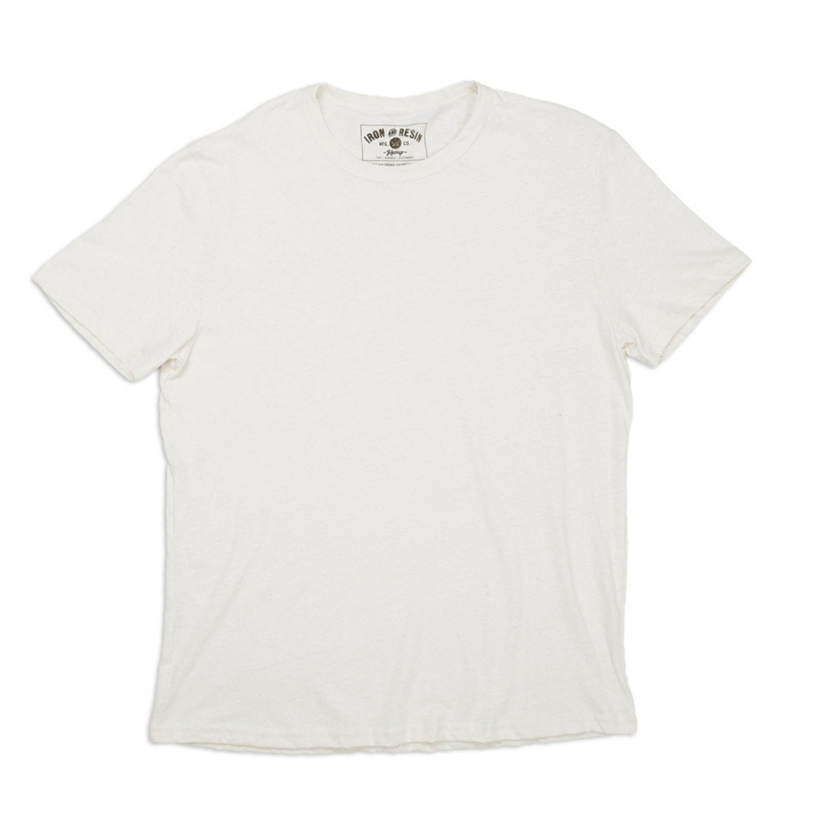Organic hemp t-shirt in natural color, showcasing a soft, eco-friendly fabric with a relaxed fit.