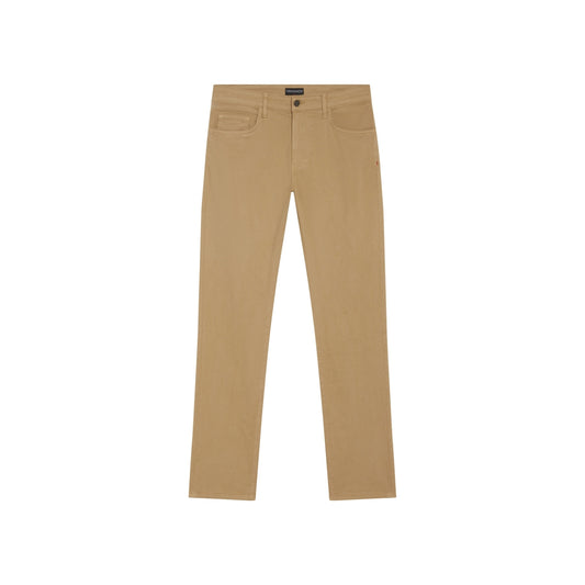 Khaki athletic fit chino pants for men. Featuring a modern slim fit, perfect for casual wear.