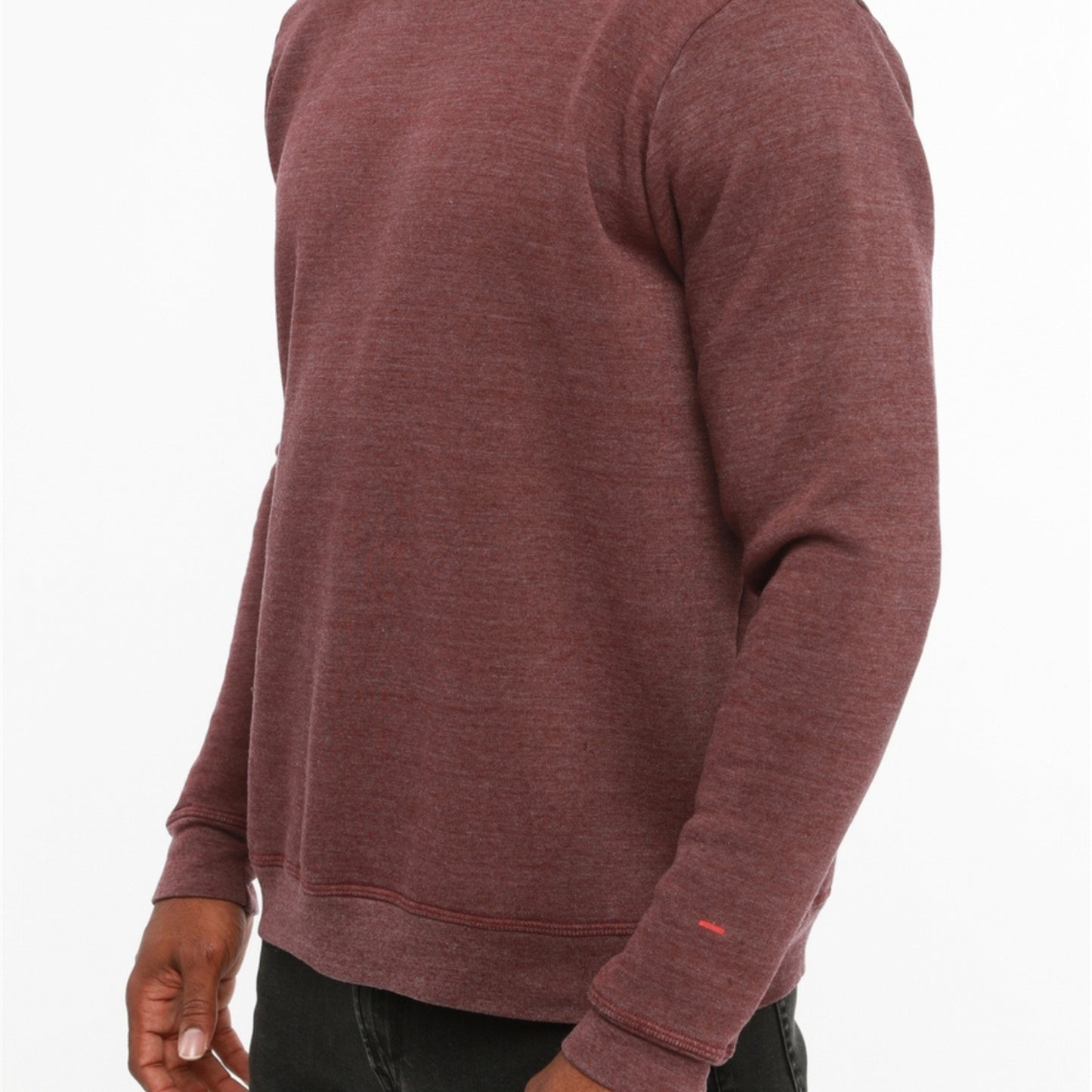 Ultra-soft maroon sweatshirt for men, comfortable casual wear.