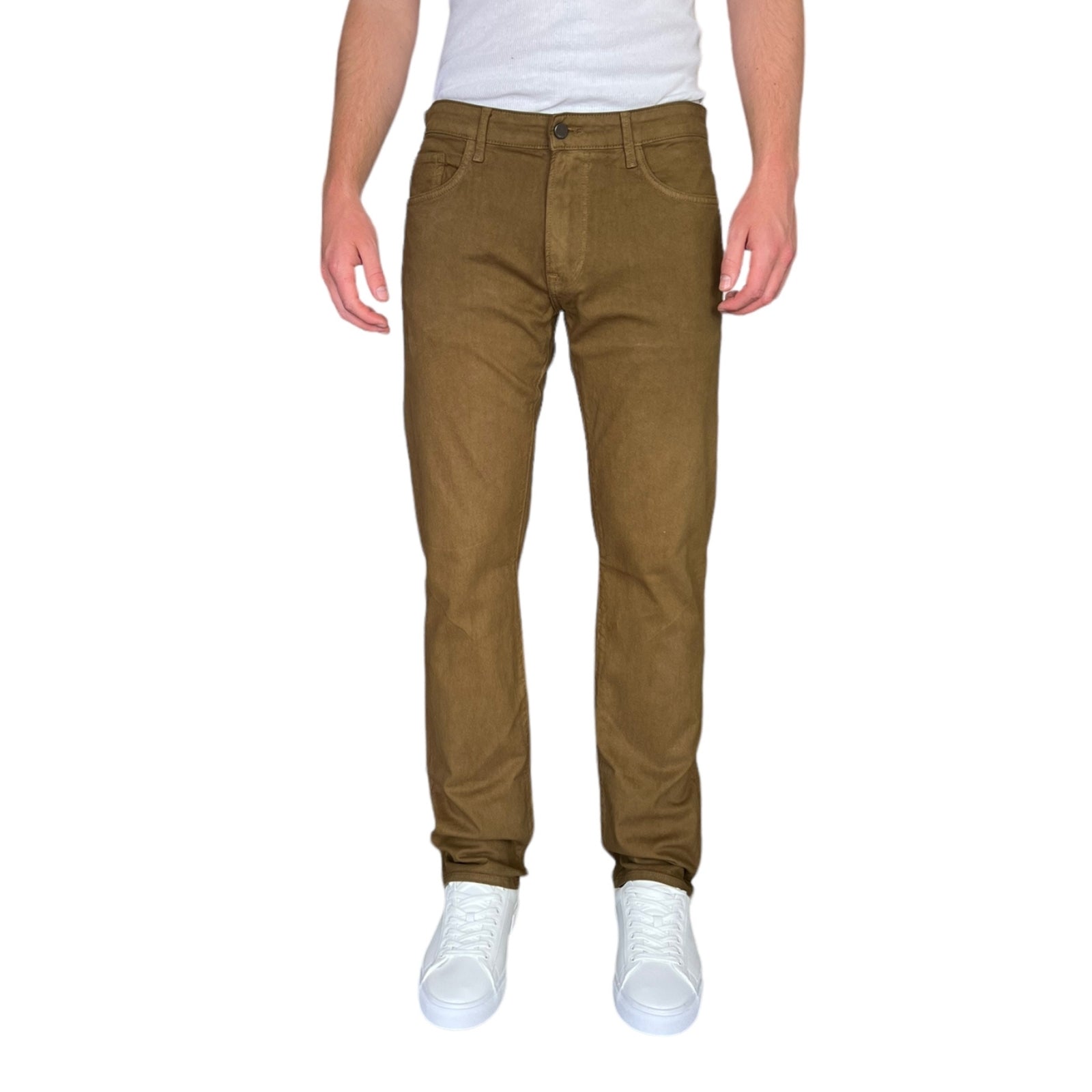 Mojave colored athletic fit jeans for men. Featuring a modern slim fit, perfect for casual wear.